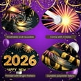 thumbnail image 4 of Gold Glitter Happy New Year Banner Fireworks Design 2026 New Year Display Star Pattern Metallic Balloons New Year Celebration Backdrop for New Year Party Holiday Celebration Eve Gathering, 4 of 9