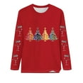 thumbnail image 3 of Babysbule Tops for Women Christmas Tree Women Casual Long Sleeve O-neck Sweatshirt Pullover Blouse, 3 of 4