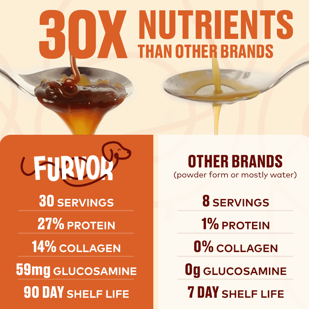 Furvor Chicken Broth for Dogs, Bone Broth Collagen Protein, 12 oz