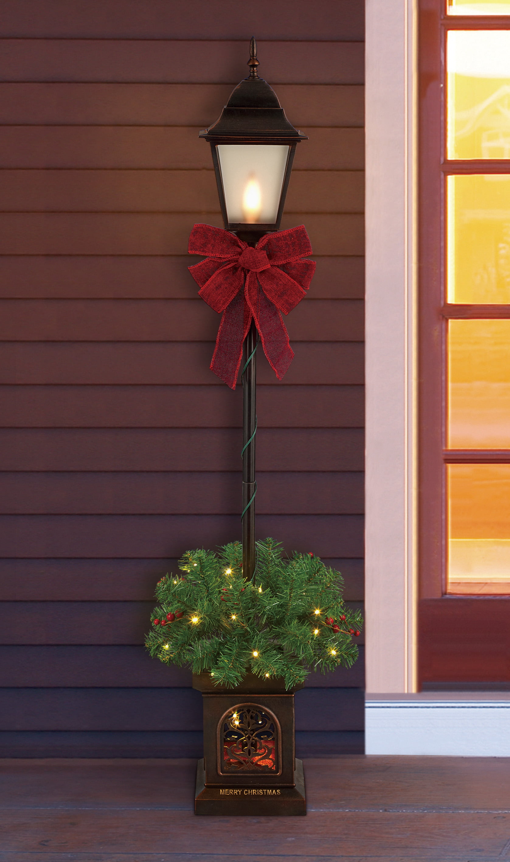 Holiday Time 4-foot Indoor Outdoor Pre-Lit Christmas Lamp Post - Walmart.com