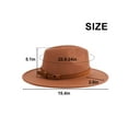 thumbnail image 4 of Spencer Fedora Hat for Men & Women, Vintage Wide Brim Fedora Hat Wool Panama Dress Hat with Belt Buckle, Camel, 4 of 9