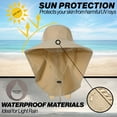 thumbnail image 2 of UPF 50+ Sun Protection Hat for Women's Female Adult UV Solar Protection Wide Brim Outdoor Beach Fishing Bucket Bonnie Cap Visor with Neck Flap Breathable Mesh Lightweight Foldable Windproof A Khaki, 2 of 5