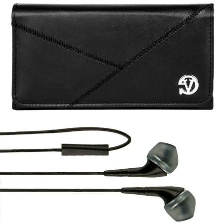 Belkin Hands Free Leather Case - BUNDLE: Professional Vegan Leather Horizontal Smartphone Holster Case (Black) & Deluxe Stereo Hands-Free Headset fits Smartphones up to 6.7-inch iPhone XS Max / XR Galaxy Note 9 / S10 5G / S10+ / S10