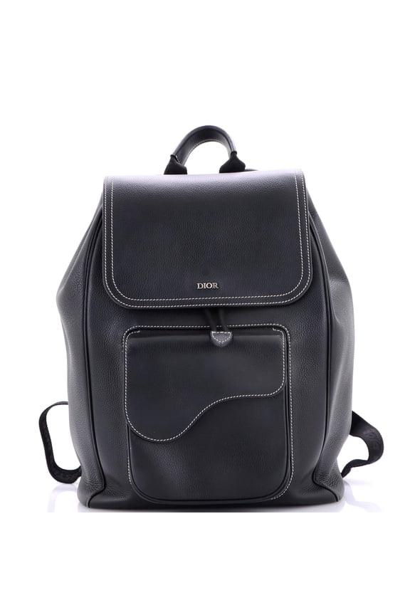 Pre-Owned Saddle Single Pocket Backpack Leather Large By Rebag