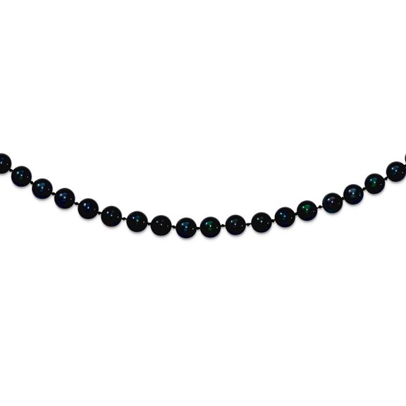 14k Yellow Gold Pearl clasp 6-6.5mm Black Akoya SW Freshwater Cultured Pearl Necklace 18 Inch Pendant Necklace for Women