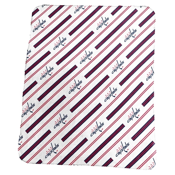 Logo Brands Washington Capitals 50" x 60" Classic Vertical Stripe Fleece Throw Blanket