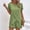 Green plus size summer outfit sets a1, variant on Women's Plus Size 2 Piece Outfit Round Neck Short Sleeve Tshirt Shorts Set Casual Summer Cruise Boho Vacation Loose Matching Sets Airport Travel Clothes, Khaki 3XL