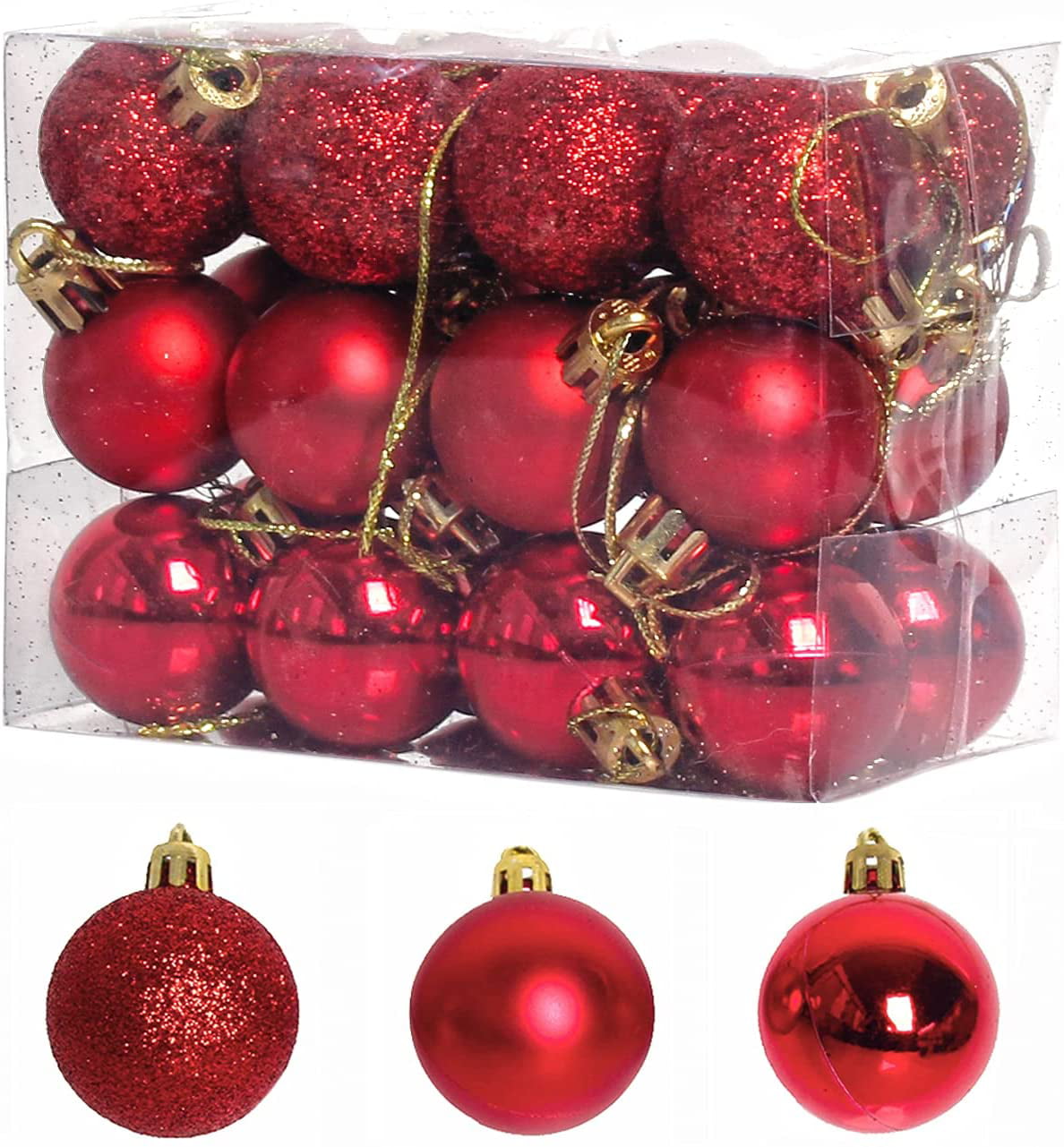Details about   12Pcs/Pack Glitter Christmas Baubles Xmas Trees Ornament Hanging Balls Decor 3cm 