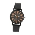 thumbnail image 3 of Reloj de pulsera analógico informal para mujer, elegante y sencillo con correa de piel sintética, a la moda Negro, 3 of 9