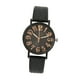 thumbnail image 3 of Reloj de pulsera para mujer, elegante, con correa de piel sintética, números arábigos sencillos, analógico, informal. Negro, 3 of 9
