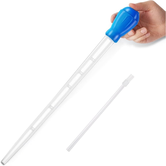 ACDANC 27.7IN Extra Long Turkey Baster for Aquarium (50ml, Blue) | Plastic Turkey Baster Long Syringe, Waste Remover for Aquarium Vacuum, Siphon for Fish Tank, Fish Waste Collector