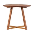thumbnail image 3 of Table à Manger Ronde en Bois Massif à Dossier à Lattes Moderne - Marron, 3 of 5