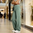 thumbnail image 5 of Hilenly Wide Leg Yoga Pants for Women Crossover High Waist Yoga Pants with Pockets Straight Leg Gym Workout Pants, 5 of 10