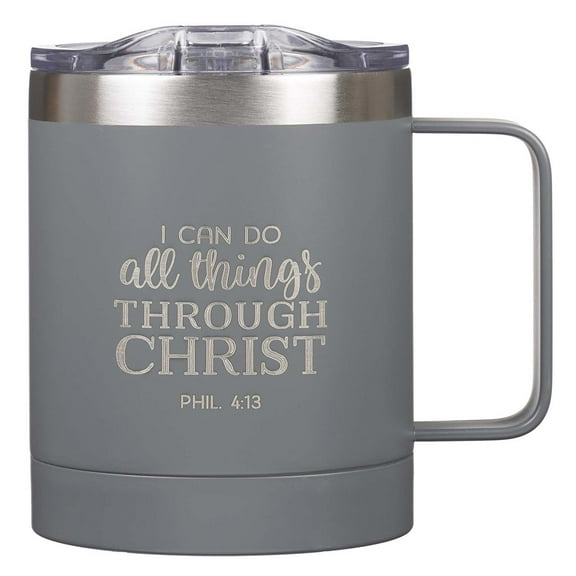 I Can Do All Things Gray Camp Style Stainless Steel Mug - Philippians 3:14