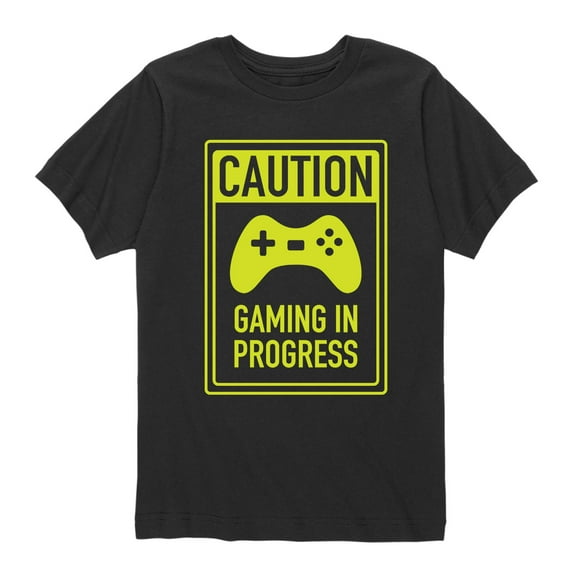 Instant Message - Caution Gaming In Progress - Youth Short Sleeve Tee