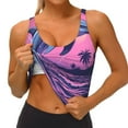 thumbnail image 3 of Balery Hawaiian Beach Dolphin Sujetadores deportivos con espalda cruzada para mujer, acolchados, sin costuras, de alto impacto, ideales para yoga, gimnasio, entrenamiento y fitness.-X-Large, 3 of 8