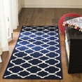 thumbnail image 3 of SAFAVIEH Dhurrie Ulysses Geometric Moroccan Wool Area Rug, Navy/Ivory, 7' x 7' Square, 3 of 9