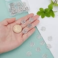 thumbnail image 2 of 30pcs 14.5mm Stainless Steel Color Tree of Life Pendants Family Tree Charms Flat Round Pendants Hollow Plant Pendants, 2 of 6