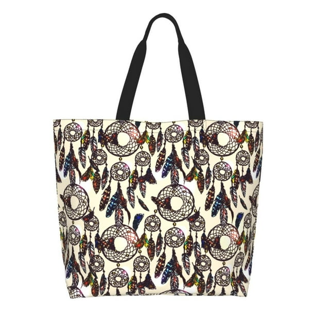Balery Dreamcatcher Bolsa Tote Estilo Estético con Cremalleras, Bolsa de Hombro, Bolsa de Compras Grande y Plegable