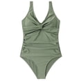 thumbnail image 6 of gakvbuo Summer Plus Size Swimsuit for Women One Piece Tummy Control High Waist Bikini Women Sexy Solid With Chest Pad Without Underwire Bikini Deep V One-Piece Swimsuit, 6 of 8