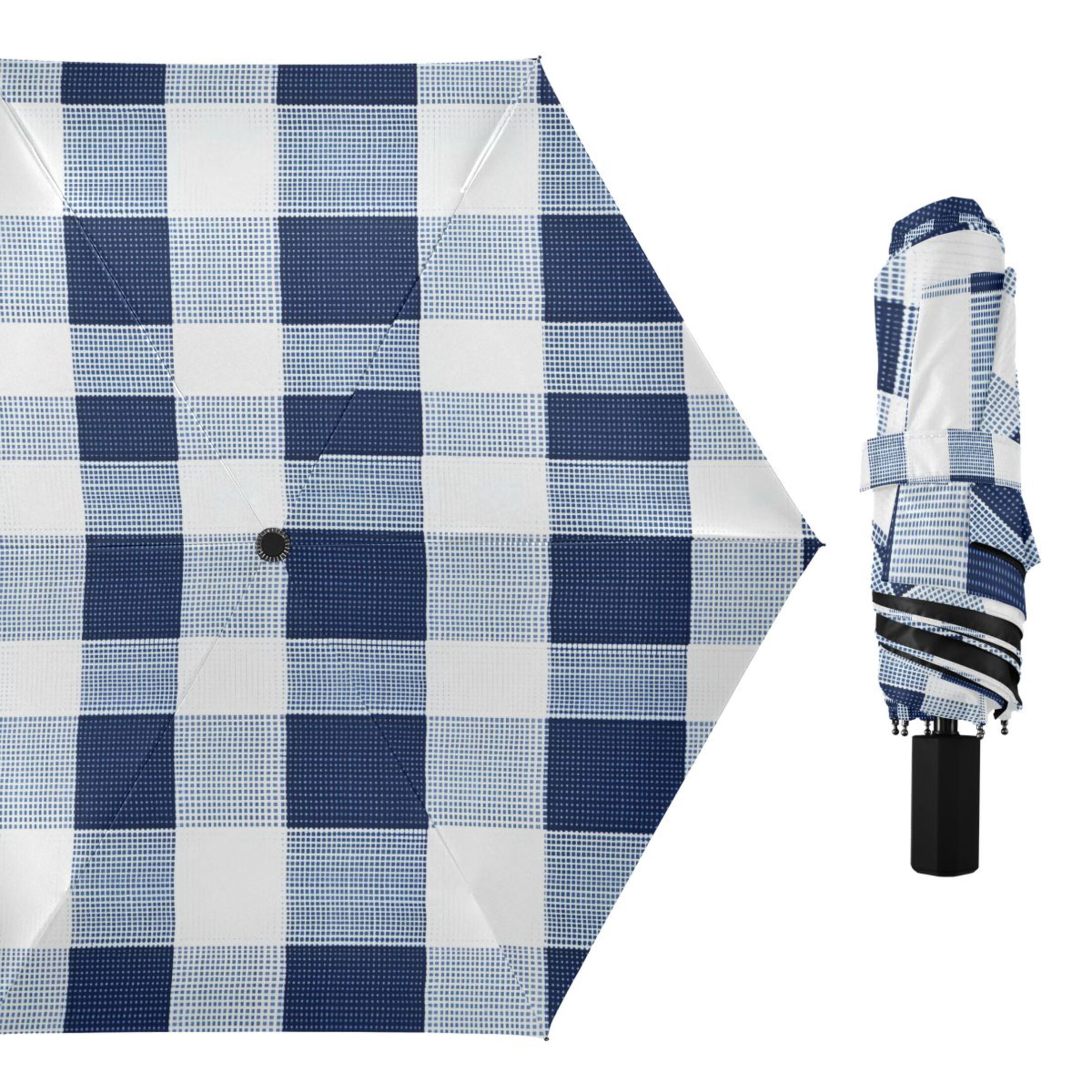 ALAZA Checkered Grid-a3 UPF 50+ Compact Folding Umbrella for Rain Travel Umbrella Packable