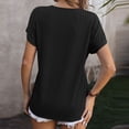 thumbnail image 6 of Lixiuxyad Womens Fashion Casual Top V Neck T Shirts Summer Short Sleeve Casual Loose T Shirts Top Basic Tee,Black L, 6 of 6