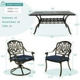 thumbnail image 4 of MEETWARM 7-Piece Outdoor Patio Dining Set, All-Weather Cast Aluminum Patio Conversation Set with 2 Swivel Rocker Chairs, 4 Stationary, 1 Rectangular Table, 6 Cushions, 2" Umbrella Hole, Navy Blue, 4 of 7