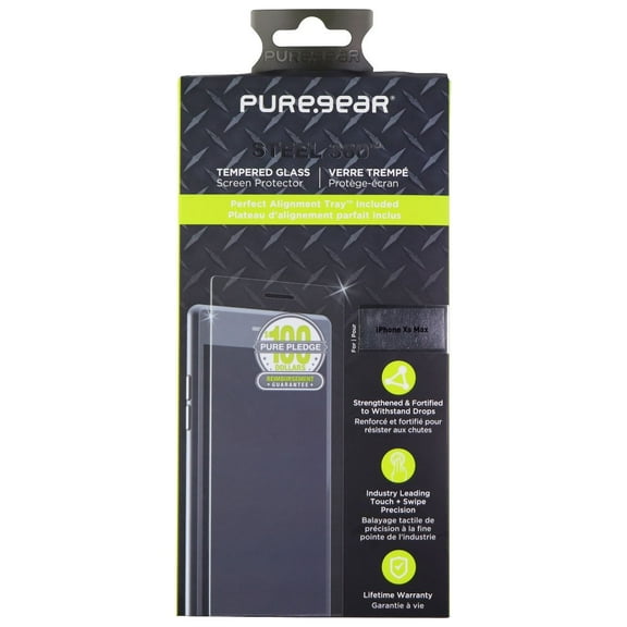 PureGear Steel 360 Tempered Glass Screen Protector for iPhone Xs Max - Clear