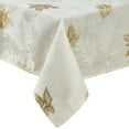 thumbnail image 6 of Newbridge Ivory and Gold Leaf Metallic Damask Set of 4 Fabric Dining Napkins for Thanksgiving Party, 6 of 6