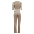 thumbnail image 7 of Wdgfv Sequin Jumpsuits for Women Dressy Summer Casual Short Sleeve Cocktail Club party Wide Leg Romper with Pockets Beige XXL, 7 of 7