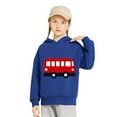 thumbnail image 5 of fnnxnal Toddler Hoodie 4T Blue - 100% Polyester Cartoon Red Bus Graphic, Stain Resistant Machine Washable for Kids' Everyday School & Play, 5 of 5