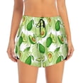 thumbnail image 2 of Vsdgher Avocado And Tropical Palm Leaves Athletic Shorts for Women, Women's Running Double Layer Shorts, High Waisted Yoga Shorts, Workout Athletic Shorts-Medium, 2 of 7