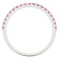 thumbnail image 5 of 0.285 ctw Wedding Band for Women - 18K White Gold Simulated Pink Diamond Stackable Eternity Ring, 5 of 6