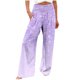 thumbnail image 2 of Puntoco Pantalones Rectos De Cintura Alta Con Bolsillo Y Cintura Elástica, Estampados, Sueltos, Informales, No Posicionados, Para Mujer, Color Morado M, 2 of 5