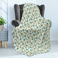thumbnail image 4 of Flower Soft Flannel Fleece Throw Blanket, Vibrant Petals Branches Flourish with Classic Vintage Effects, Cozy Plush for Indoor and Outdoor Use, 50" x 60", Grey Apple Green, by Ambesonne, 4 of 5