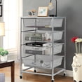 thumbnail image 3 of Patiojoy Steel Mesh Drawers Utility Storage Shelves 4-Drawer Organizer on Wheel, 3 of 5