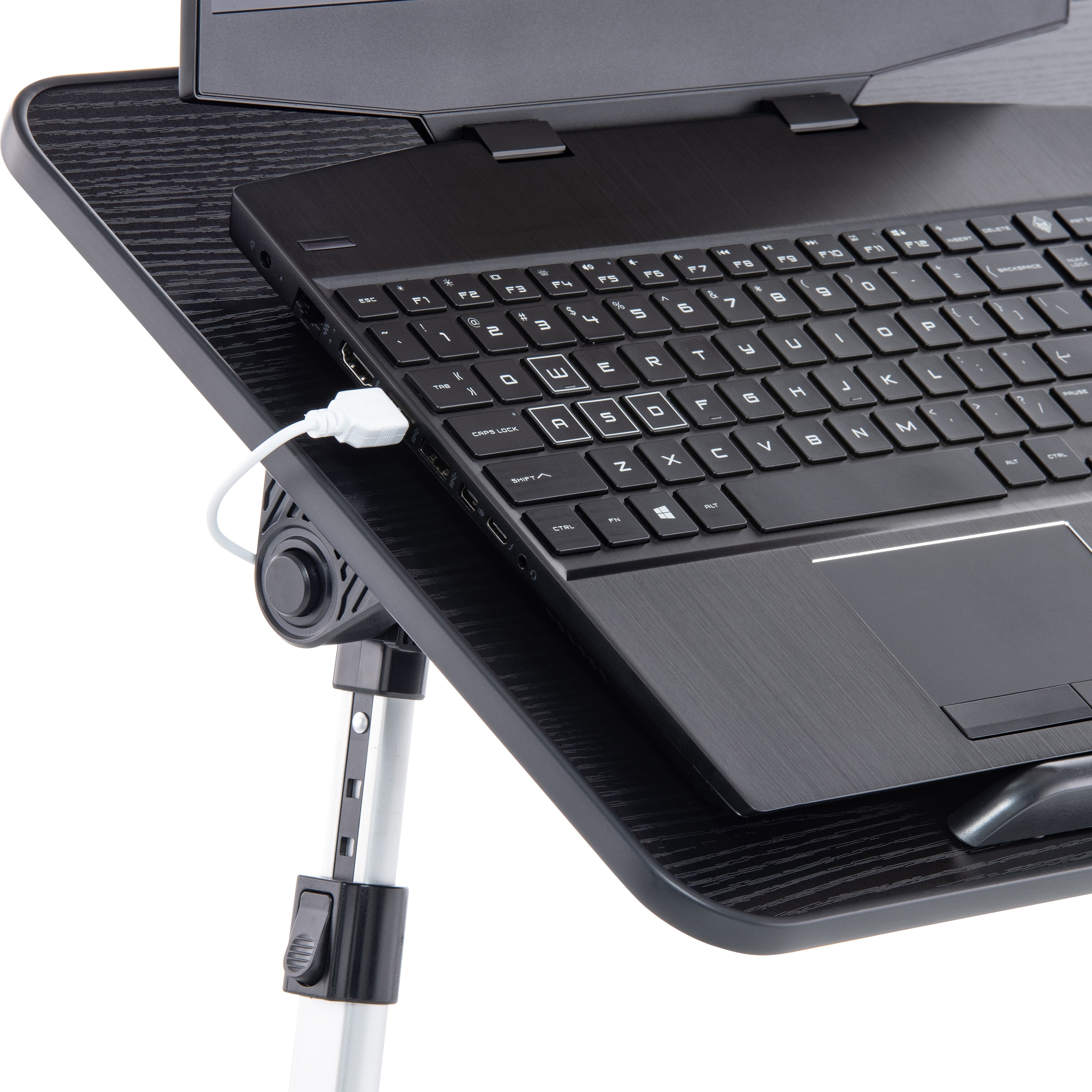 Husband Pillow - Lap Desk Black Large Wood Top - Fits Up to 17" Laptop - with Dual Cushion, Wrist Rest & Built-in Mouse Pad, Portable Laptop Stand for Bed, Multifunctional Slot for Tablet, Pen & Phone