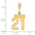 thumbnail image 2 of Auriga Fine Jewelry 14K Yellow Gold Polished Number 21 Charm Pendant for Women, 2 of 4