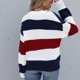 thumbnail image 4 of Top De Punto Para Mujer, Cuello Simulado De Fibra De Poliéster, Jersey Azul Real Para Mujer, Diseño De Rayas Para Oficina ANGGREK Otros, 4 of 8
