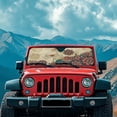 thumbnail image 3 of Yuyamidu Dragonfly Windshield Sun Shade for Jeep Wrangler JL 2/4 Door, Boho Flowers Front Window Sunshade for 2024 2025 Jeep Wrangler 4XE, 3 of 7