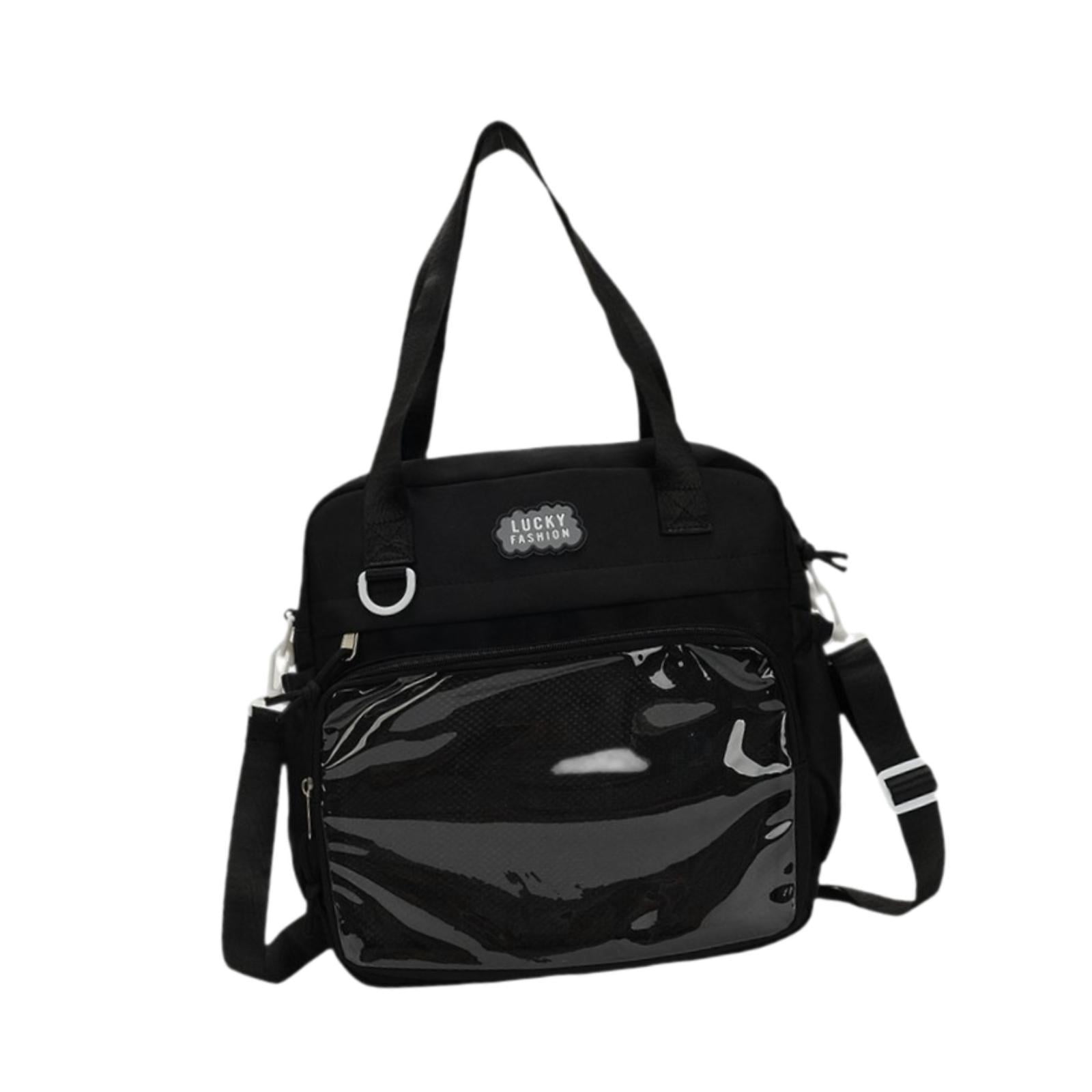 QccHieUs Ita Bag Adjustable Itabag Front Window Storage Case Casual Uniform Bag for Girls Black