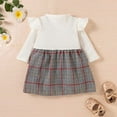 thumbnail image 7 of Styles I Love Baby Toddler Girls Ribbed Long Sleeve Grey Tartan Plaid Bowknot Dress Autumn Winter Holidays Dressy Outfit (6 Months), 7 of 7