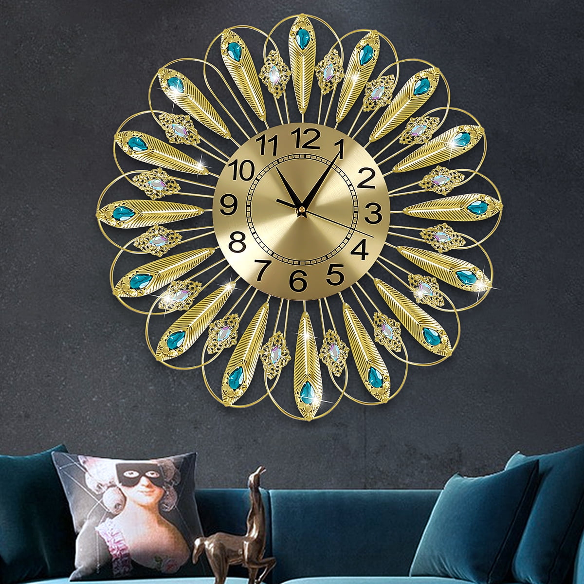 Buy Peacock Wall Clock,Peacock Display Decorative Clock,Iron Peacock