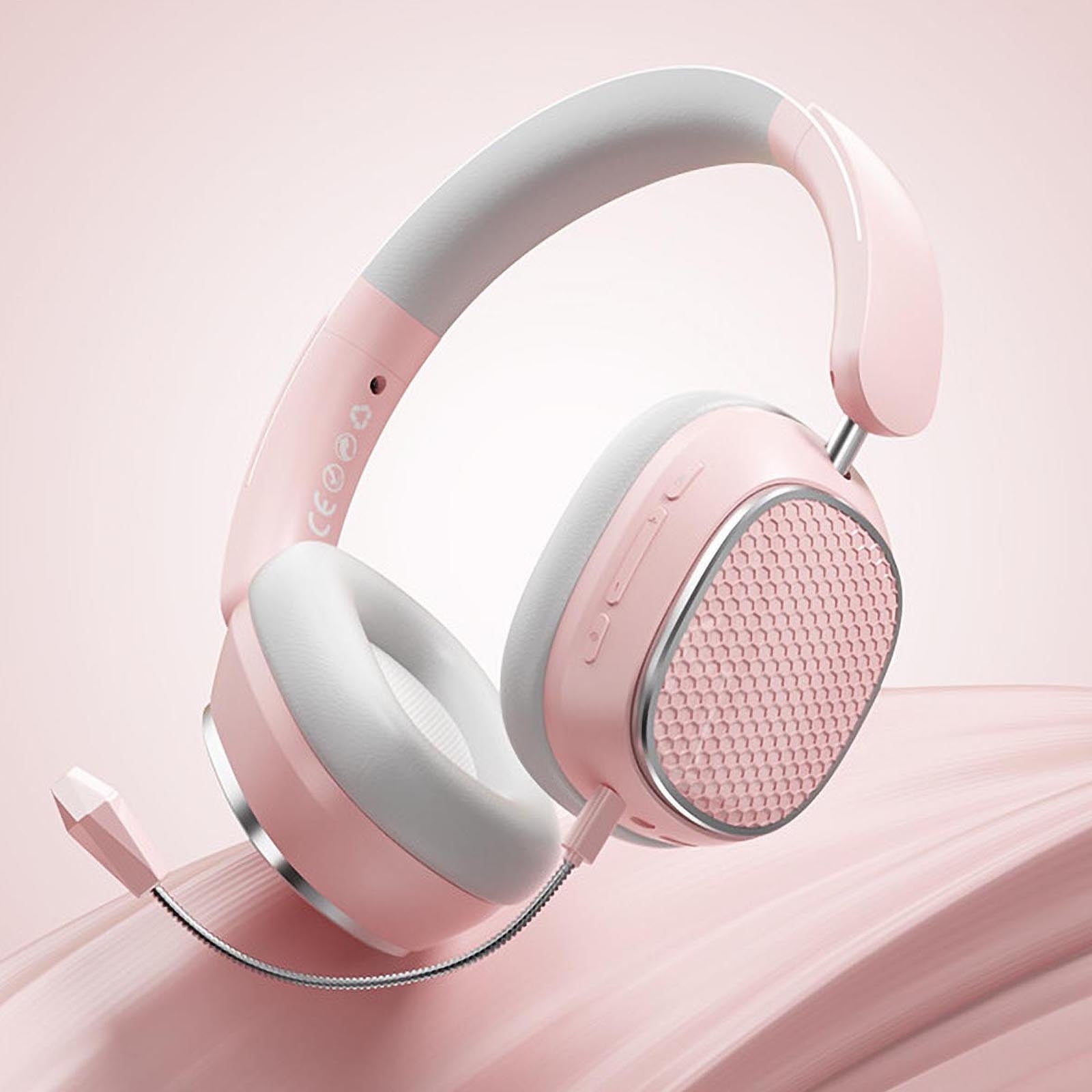 GJX Headset with Microphone Esports Gaming Headsets Wireless Bluetooth Headsets Active Noise Cancellation Full Earbuds Headset with Mic for Work
