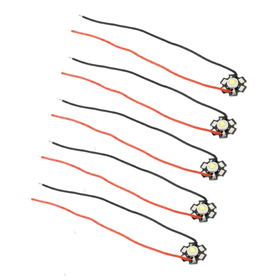 Uxcell 0.8" 700mA 3W White Light LED Chip Bulb COB Light Beads Copper Bracket 5 Pack