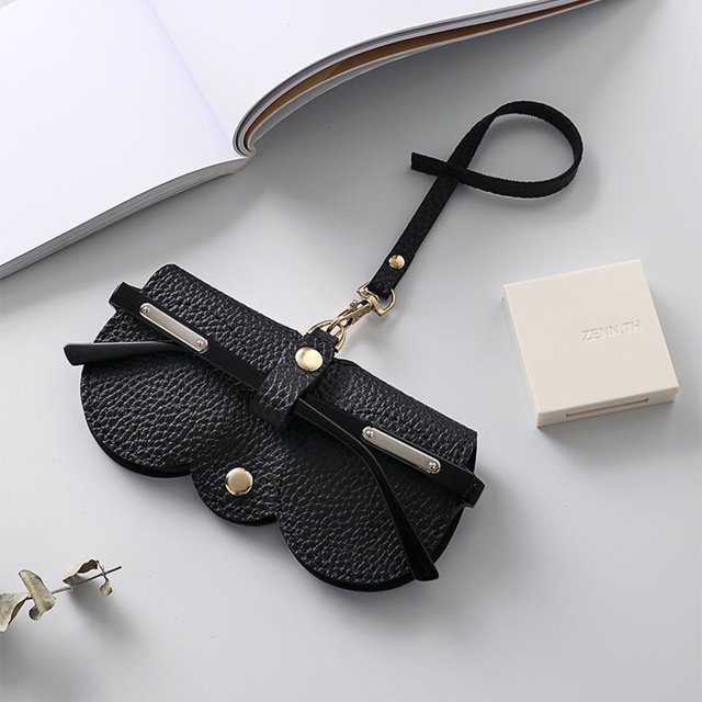 Estuche para gafas de sol delgado de cuero suave Estuche para anteojos simple Funda para anteojos creativa FLhrweasw Nuevo