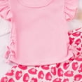 thumbnail image 3 of mgoYE Toddler Baby Girl Clothes Short Sleeve Ruffle Shirt Floral Pant Set 2 Piece Outfits for Girls Cute Clothing Set(Red,1-2 Years), 3 of 4