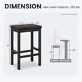 thumbnail image 2 of Yardi Yard 24 Inch Bar Stools Set of 2, Bar Stools with Padded Seat Footrest and Rubber Wood Frame, Brown, 2 of 8