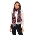 thumbnail image 2 of FORMRS Womens Scarf Winter Soft Long Big Warm Shawls Wrap Tassel Scarves, Deep Red Leopard Pattern, 2 of 9
