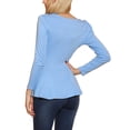 thumbnail image 3 of INSPIRE CHIC Hauts pour Femmes Manches Longues Col Rond Décontracté Péplum CHIC Chemise TG Bleu Pâle, 3 of 8